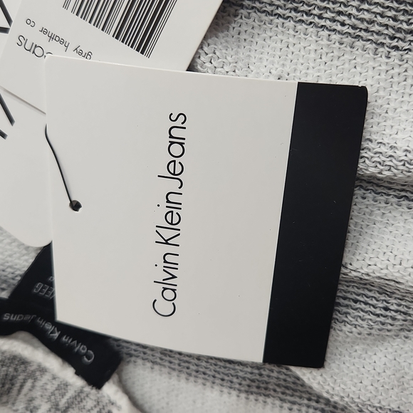 CALVIN KLEIN LIGHT WEIGHT CARDIGAN GREY WITH WHITE STRIPES SIZE 2XL NEW … - Picture 7 of 10